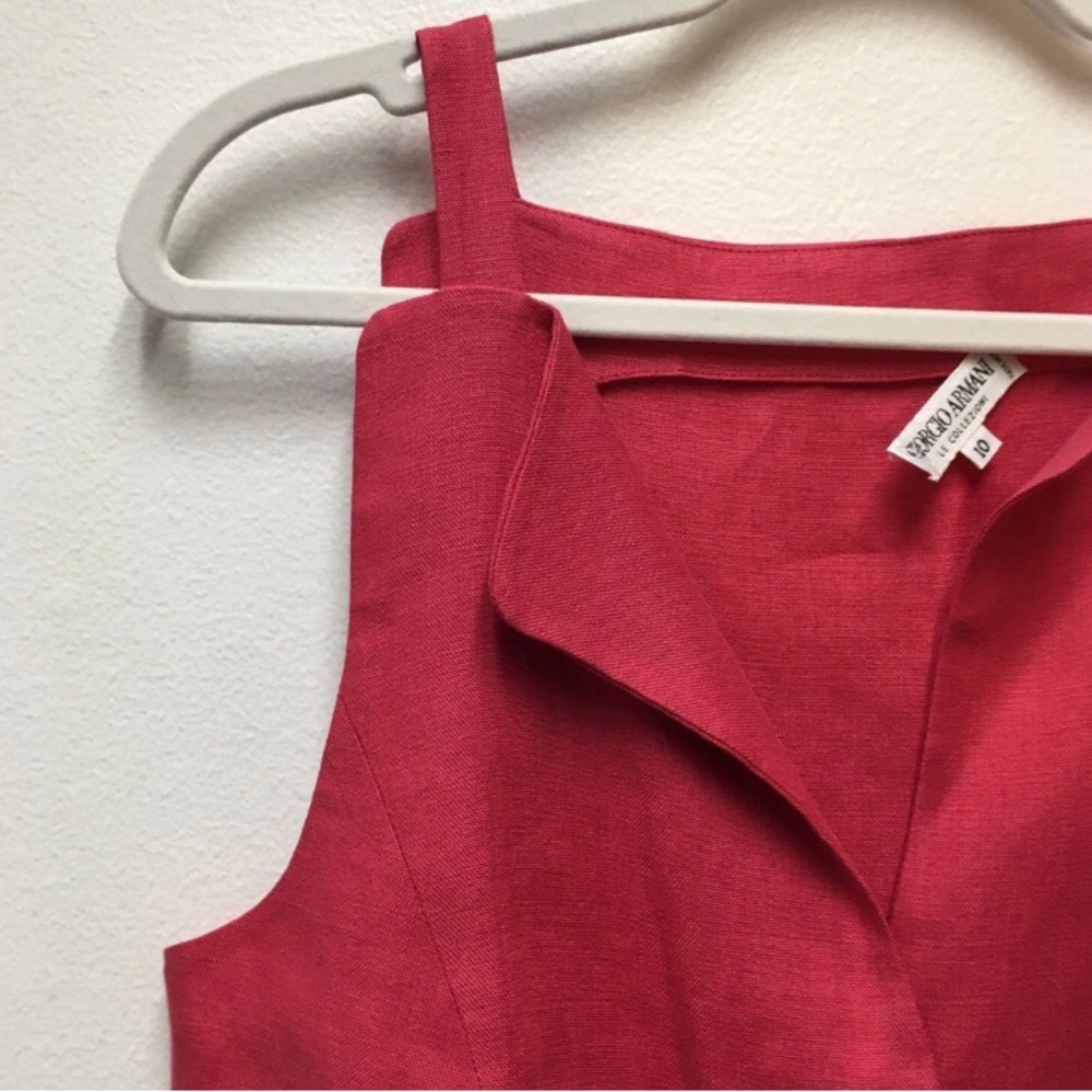 Georgio Armani 100% Linen Tailored Vest 10 Red Quiet Luxury Minimalist Spring - Picture 3 of 14